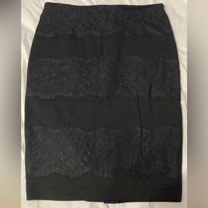 1. STATE black pencil skirt with lace strips